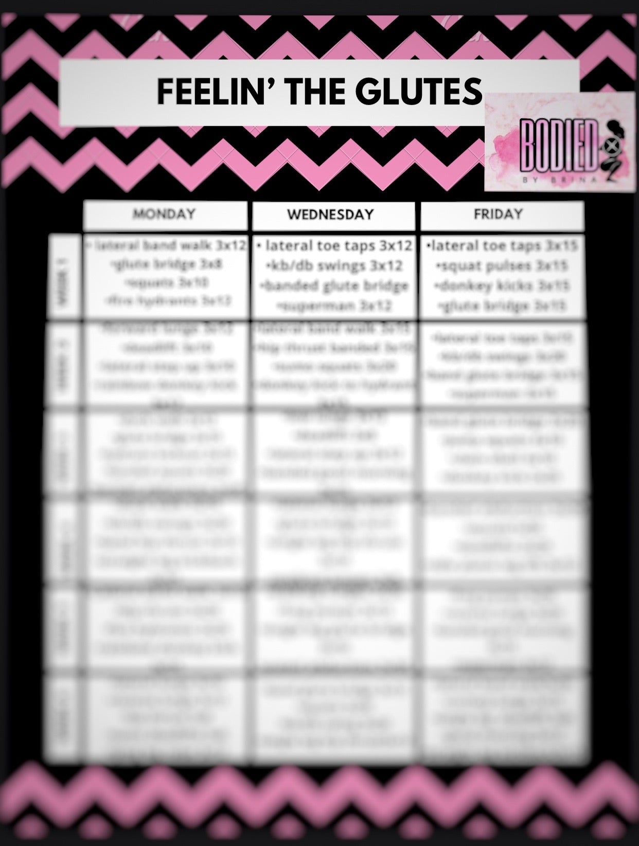 6 week written glute program!!